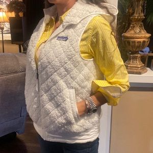 Patagonia women’s white faux fur reversible vest
